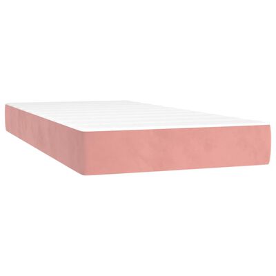 vidaXL Box spring postel s matrací růžová 80 x 200 cm samet