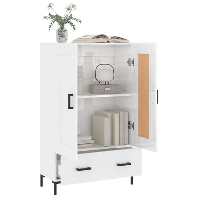 vidaXL Skříň highboard lesklá bílá 69,5 x 31 x 115 cm kompozitní dřevo