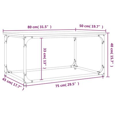 vidaXL Konferenční stolek hnědý dub 80 x 50 x 40 cm kompozit a železo