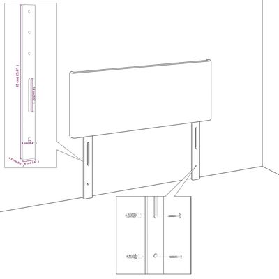 vidaXL Čelo postele typu ušák růžové 83 x 23 x 118/128 cm samet