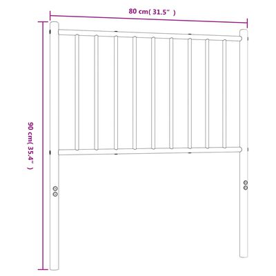 vidaXL Kovové čelo postele černé 75 cm