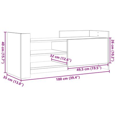 vidaXL TV skříňka hnědý dub 100 x 35 x 40 cm kompozitní dřevo