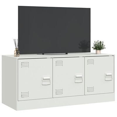 vidaXL TV skříňka bílá 99 x 39 x 44 cm ocel