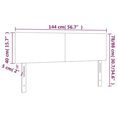 vidaXL Čelo postele s LED hnědé 144x5x78/88 cm umělá kůže