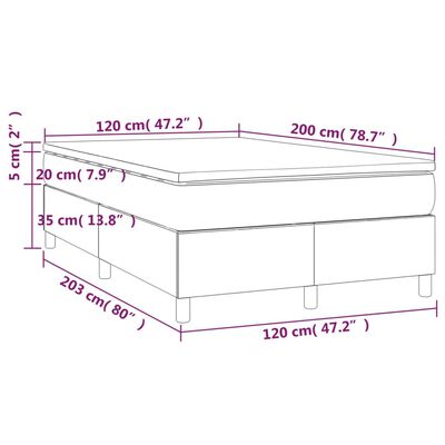 vidaXL Box spring postel s matrací krémová 120x200 cm textil