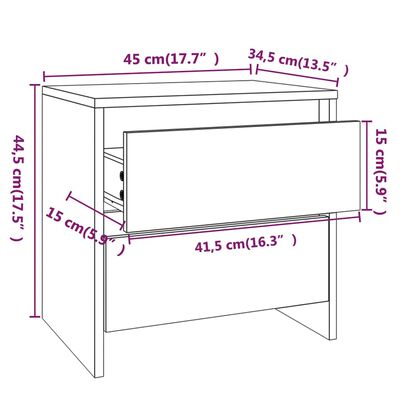 vidaXL Noční stolek dub sonoma 45 x 34,5 x 44,5 cm kompozitní dřevo