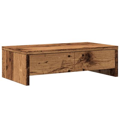 vidaXL Stojan na monitor se zásuvkami old wood 50x27x15 cm kompozit