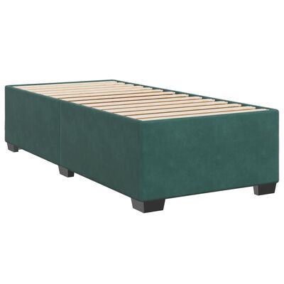 vidaXL Box spring postel s matrací tmavě zelená 90x190 cm samet