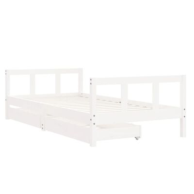 vidaXL Dětská postel se zásuvkami bílá 90x190 cm masivní borové dřevo