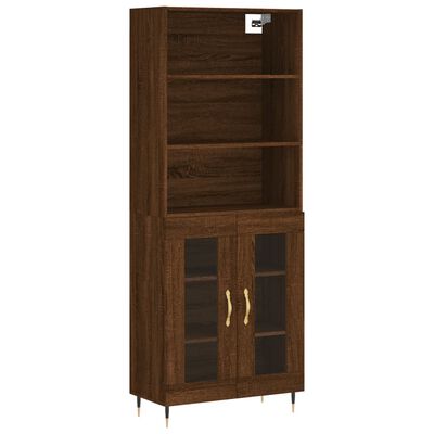 vidaXL Skříň highboard hnědý dub 69,5 x 34 x 180 cm kompozitní dřevo