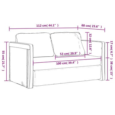 vidaXL Podlahová rozkládací pohovka 2 v 1 modrá 112x174x55 cm textil