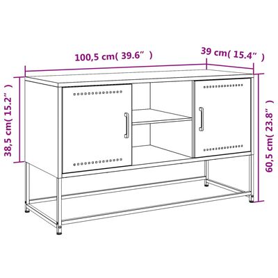 vidaXL TV skříňka růžová 100,5 x 39 x 60,5 cm ocel