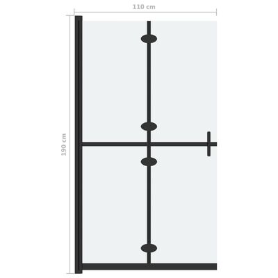 vidaXL Skládací sprchová zástěna mléčné ESG sklo 110 x 190 cm