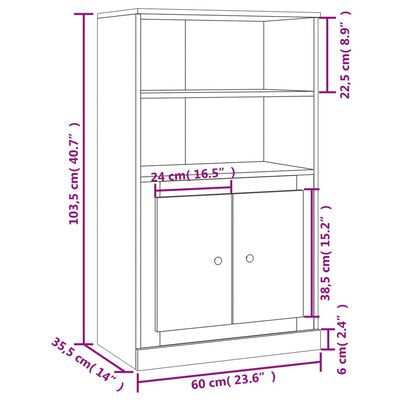 vidaXL Skříň highboard dub sonoma 60 x 35,5 x 103,5 kompozitní dřevo