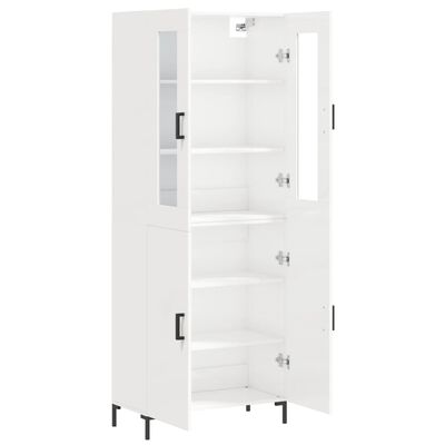 vidaXL Skříň highboard lesklá bílá 69,5 x 34 x 180 cm kompozitní dřevo