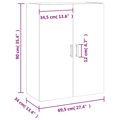 vidaXL Nástěnná skříňka betonově šedá 69,5 x 34 x 90 cm