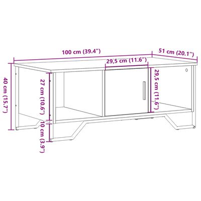 vidaXL Konferenční stolek černý 100 x 51 x 40 cm kompozitní dřevo