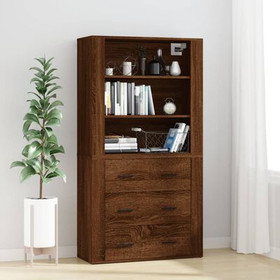 vidaXL Skříň highboard hnědý dub kompozitní dřevo