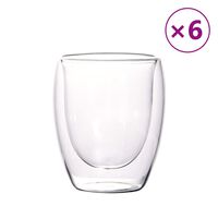 vidaXL Dvoustěnné termo sklenice 6 ks 350 ml