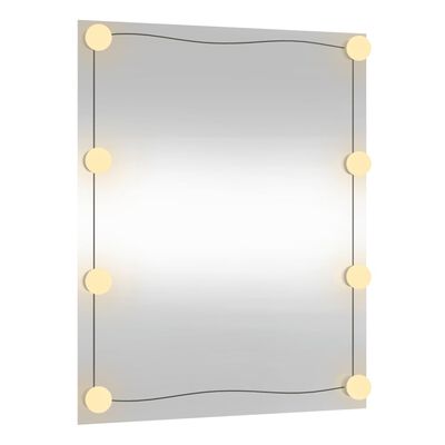 vidaXL Nástěnné zrcadlo s LED osvětlením 50 x 60 cm sklo obdélníkové