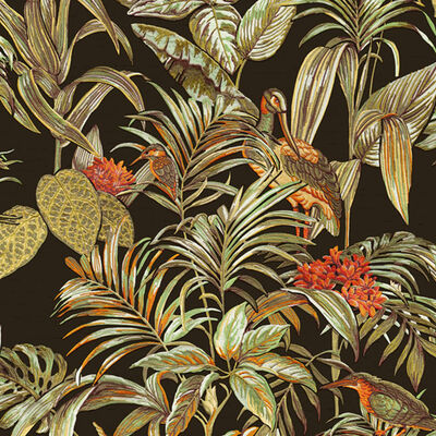 DUTCH WALLCOVERINGS Tapeta Bird-of-Paradise černá