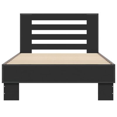 vidaXL Rám postele černý 90 x 200 cm kompozitní dřevo a kov