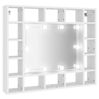 vidaXL Zrcadlová skříňka s LED bílá 91 x 15 x 76,5 cm