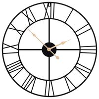 vidaXL Nástěnné hodiny černé Ø 50 cm železo