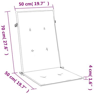 vidaXL Podušky na židli vysoké opěradlo 2 ks šedá melanž 120x50x4 cm