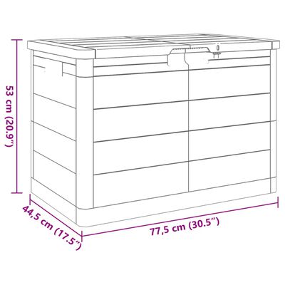 vidaXL Zahradní box na podušky antracitový 77,5 x 44,5 x 53 cm PP