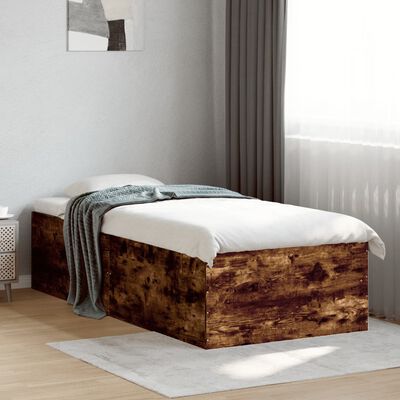 vidaXL Rám postele kouřový dub 100 x 200 cm kompozitní dřevo