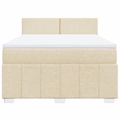 vidaXL Box spring postel s matrací krémová 140x190 cm textil