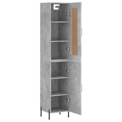 vidaXL Skříň highboard betonově šedá 34,5x34x180 cm kompozitní dřevo