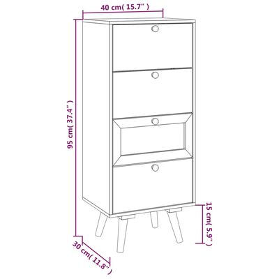 vidaXL Skříň highboard se zásuvkami 40 x 30 x 95 cm kompozitní dřevo