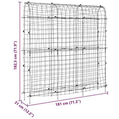 vidaXL Zahradní treláž pro popínavé rostliny U rám 181x31x182,5cm ocel