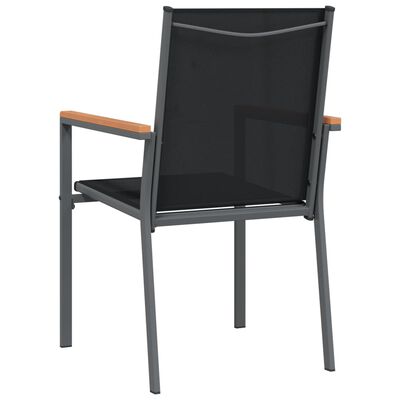 vidaXL Zahradní židle 4 ks černé 55 x 61,5 x 90 cm textilen a ocel