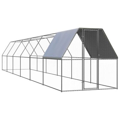 vidaXL Klec pro kuřata 2 x 12 x 2 m pozinkovaná ocel