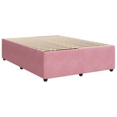 vidaXL Box spring postel s matrací růžová 140x200 cm samet