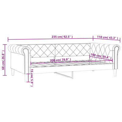 vidaXL Válenda krémová 100 x 200 cm umělá kůže