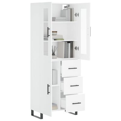 vidaXL Skříň highboard bílá 69,5 x 34 x 180 cm kompozitní dřevo