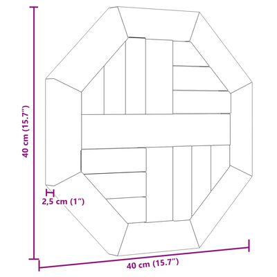 vidaXL Stolní deska 40 x 40 x 2,5 cm osmihranná masivní teakové dřevo