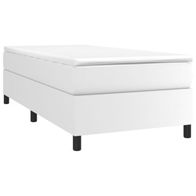 vidaXL Rám postele bílý 90 x 190 cm umělá kůže