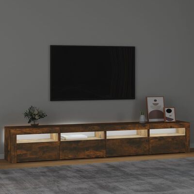 vidaXL TV skříňka s LED osvětlením kouřový dub 240x35x40 cm