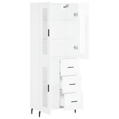 vidaXL Skříň highboard lesklá bílá 69,5 x 34 x 180 cm kompozitní dřevo