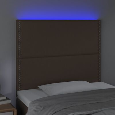 vidaXL Čelo postele s LED hnědé 100x5x118/128 cm umělá kůže