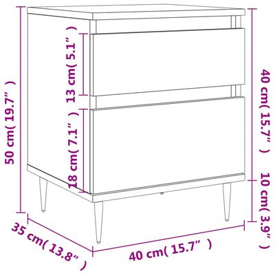 vidaXL Noční stolky 2 ks dub sonoma 40 x 35 x 50 cm kompozitní dřevo