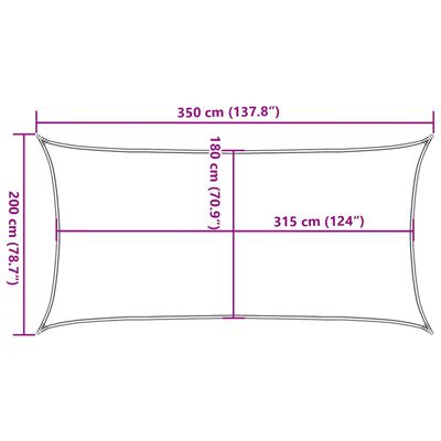 vidaXL Plachta proti slunci 160 g/m² obdélník písková 2 x 3,5 m HDPE