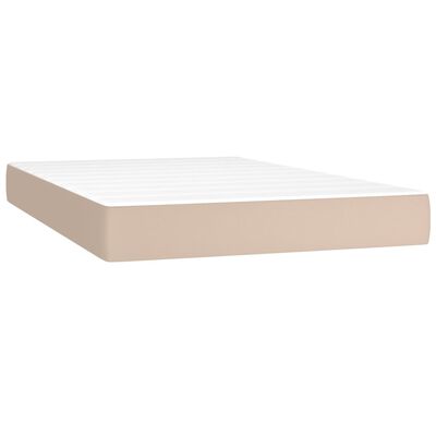 vidaXL Box spring postel s matrací cappuccino 120x200 cm umělá kůže