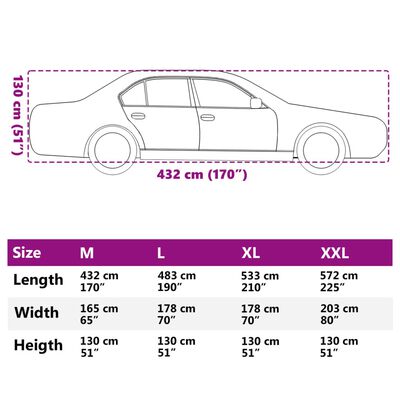 vidaXL Autopotah pro sedan s popruhy na přezky celý stříbrný M