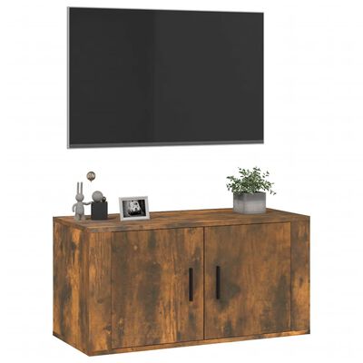 vidaXL Nástěnná TV skříňka kouřový dub 80 x 34,5 x 40 cm